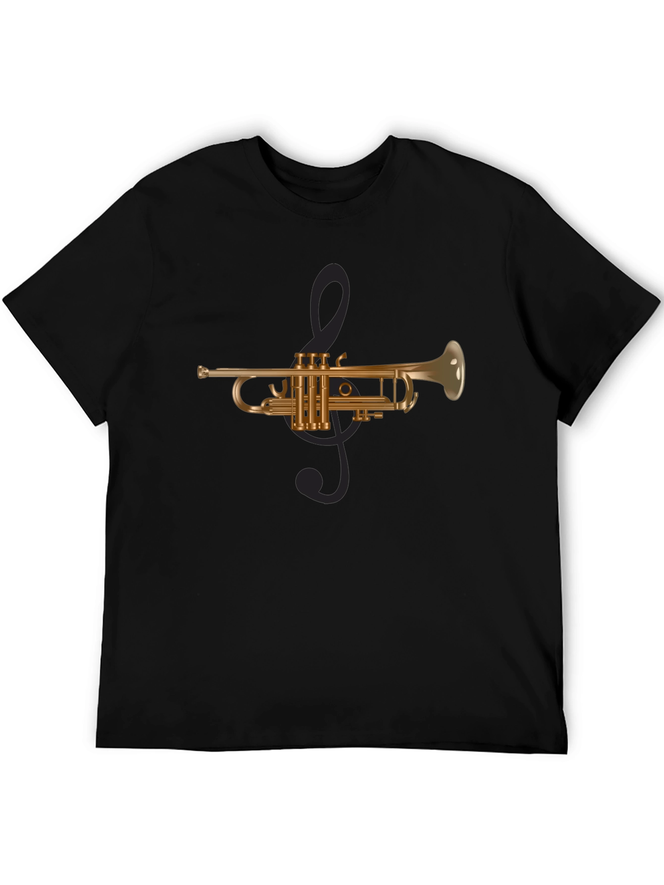 Trumpet & Treble Clef Graphic Tee - Black