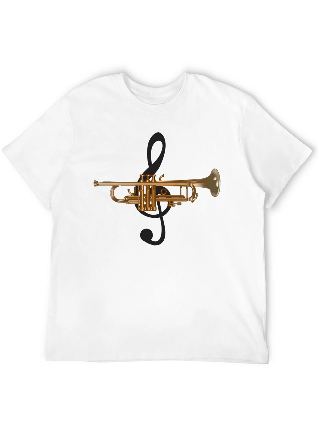 Trumpet & Treble Clef Graphic Tee - Black