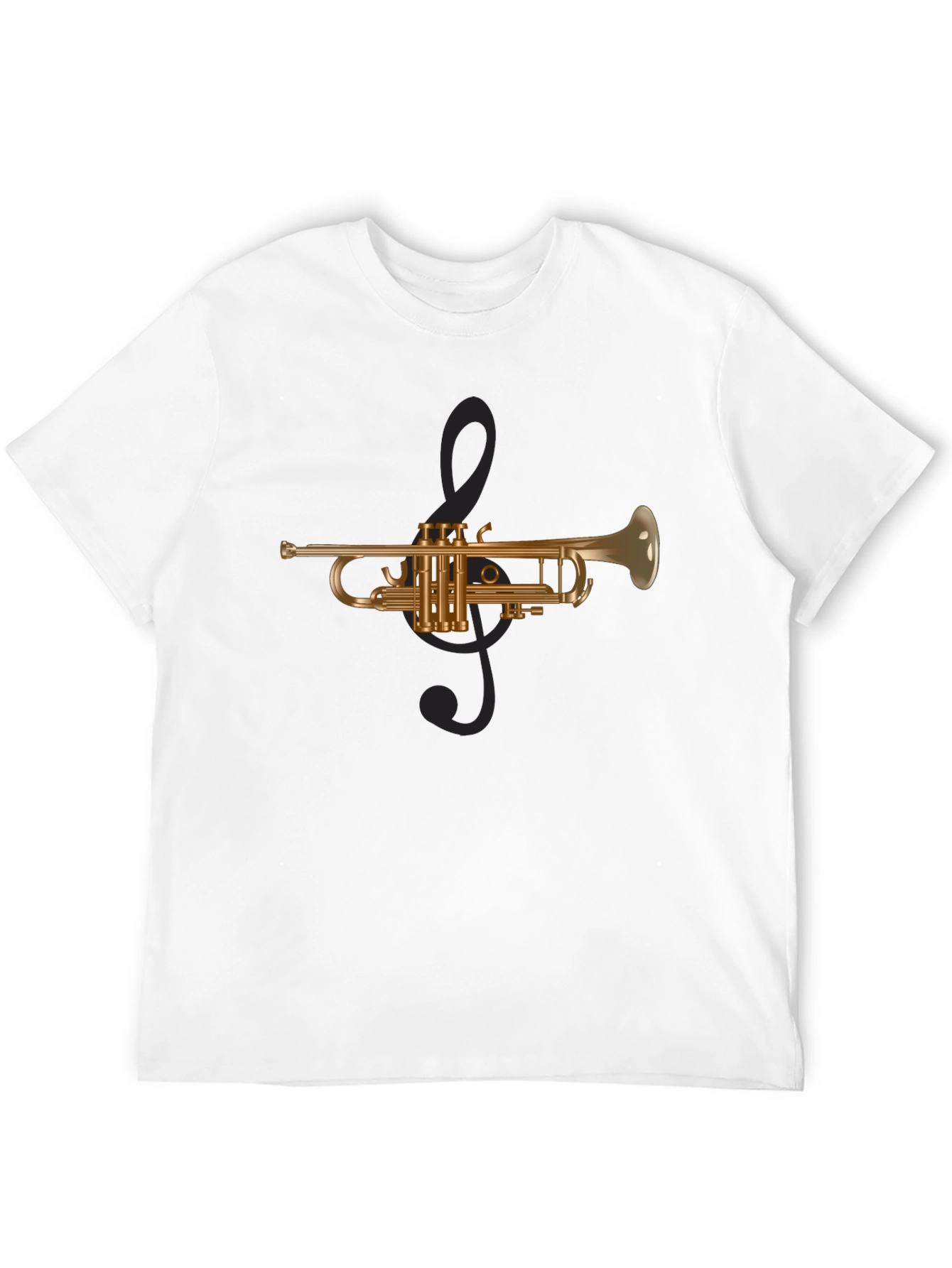 Trumpet & Treble Clef Graphic Tee - Black