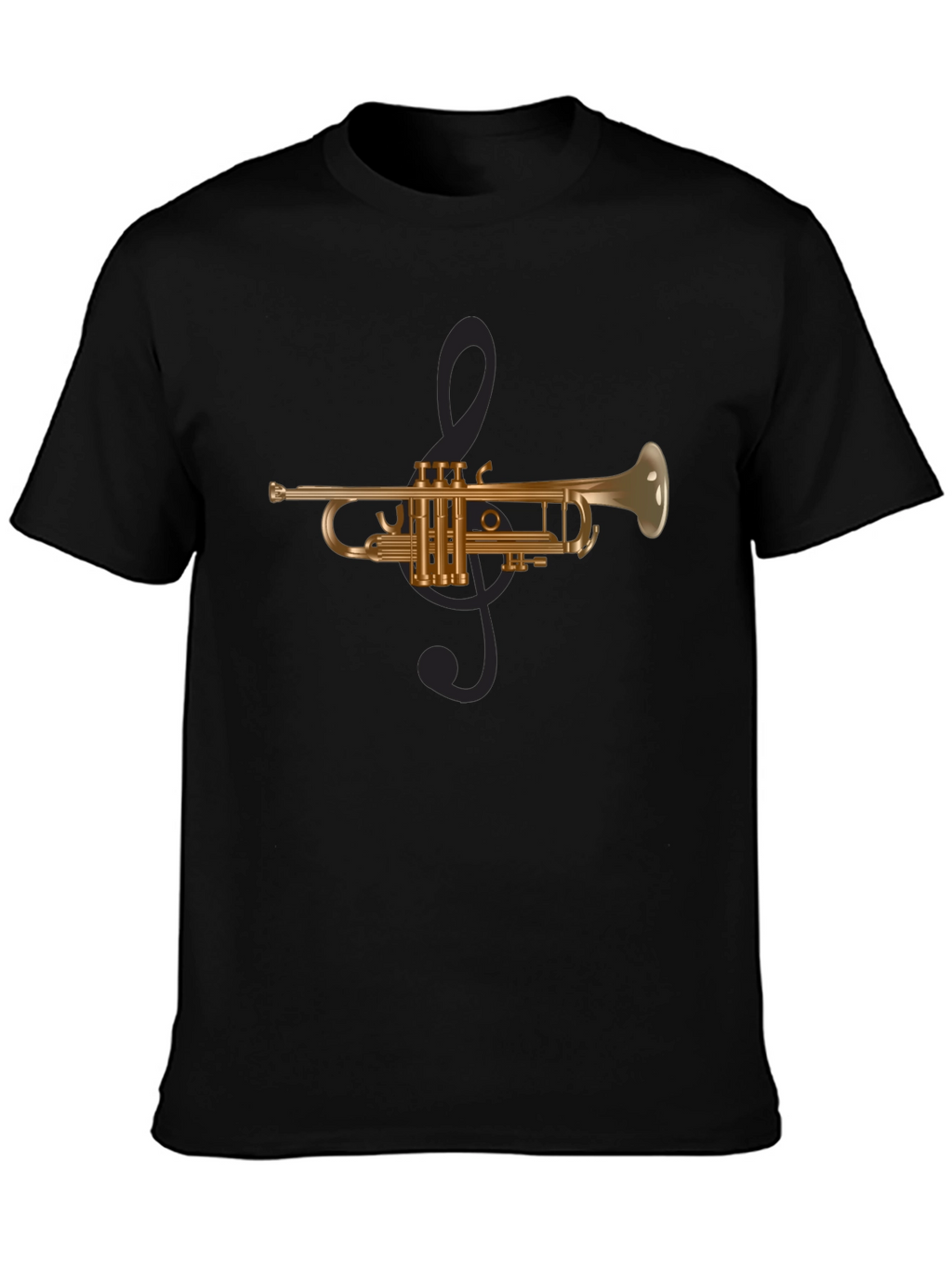 Trumpet & Treble Clef Graphic Tee - Black