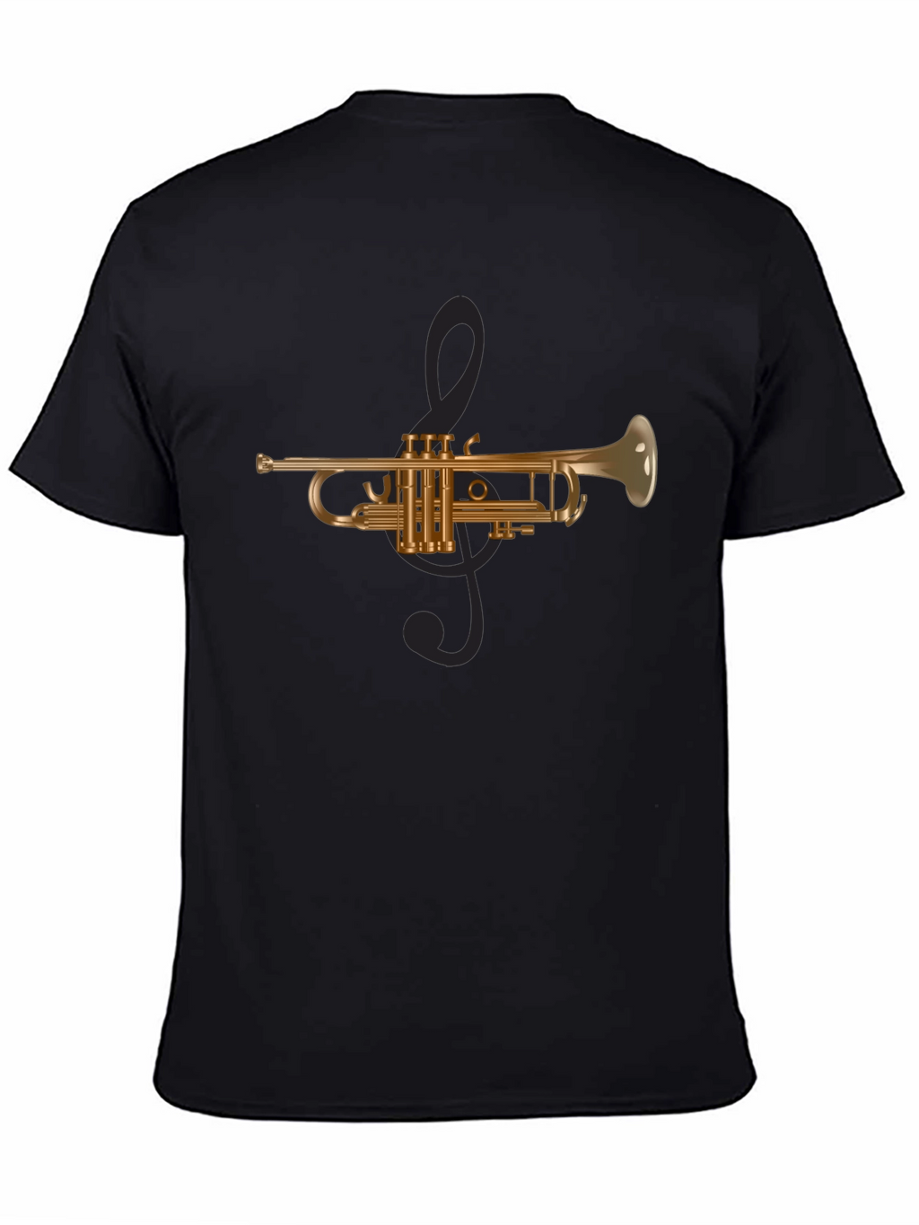 Trumpet & Treble Clef Graphic Tee - Black