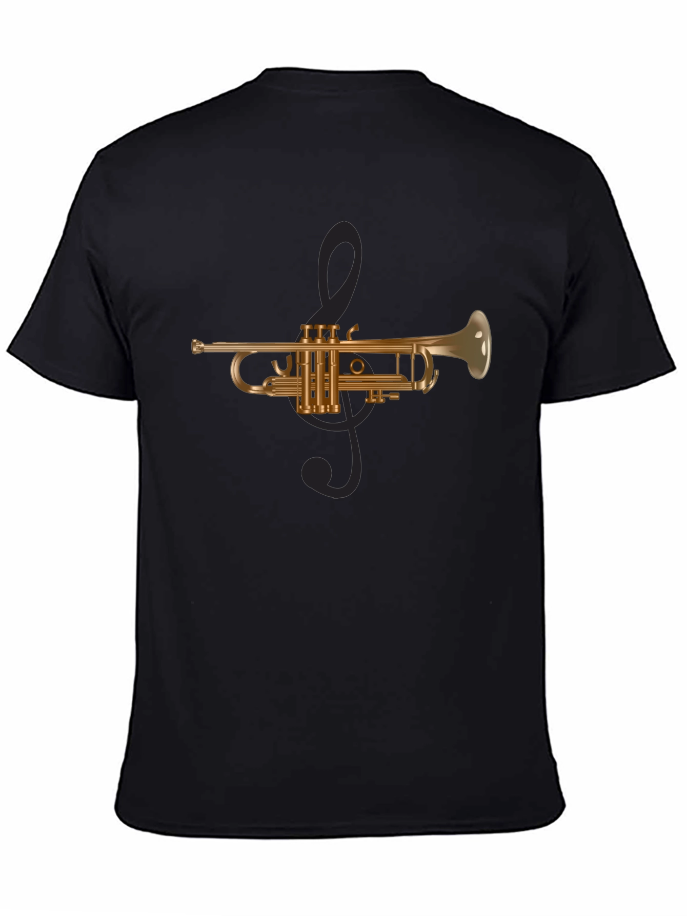 Trumpet & Treble Clef Graphic Tee - Black