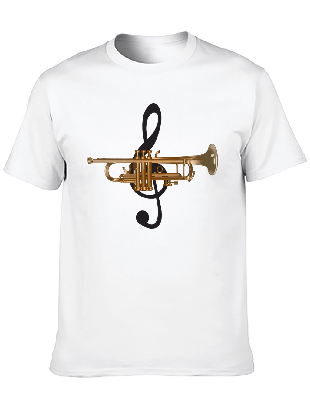 Trumpet & Treble Clef Graphic Tee - Black