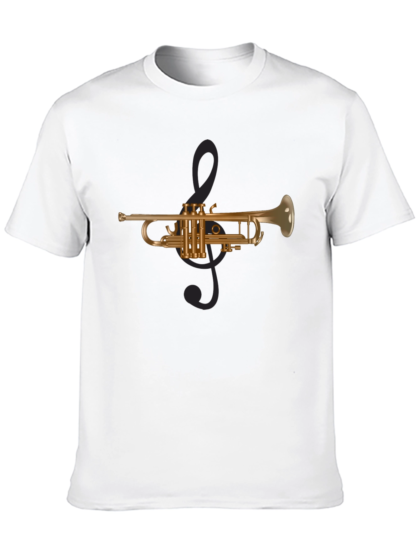 Trumpet & Treble Clef Graphic Tee - Black