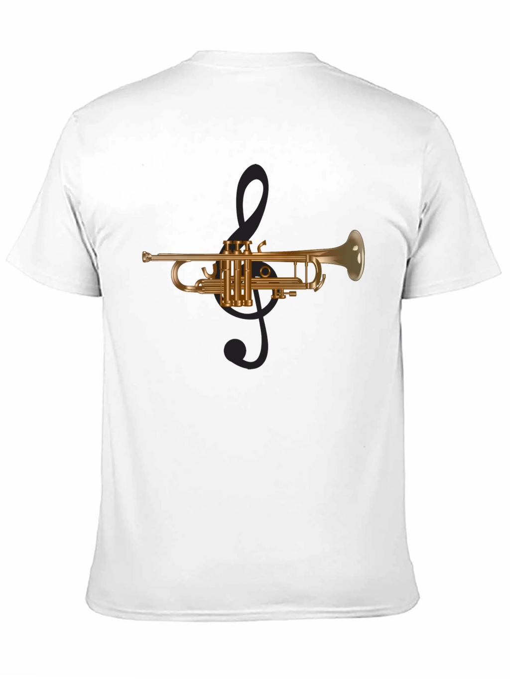 Trumpet & Treble Clef Graphic Tee - Black