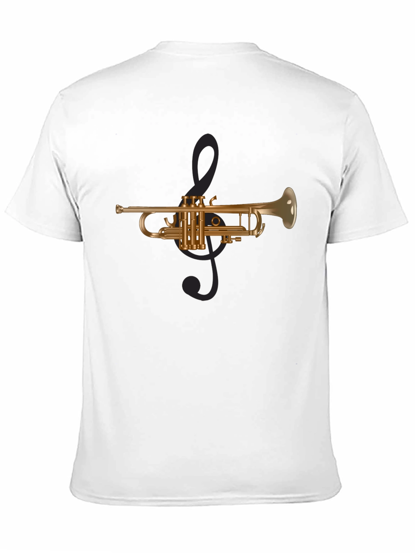 Trumpet & Treble Clef Graphic Tee - Black