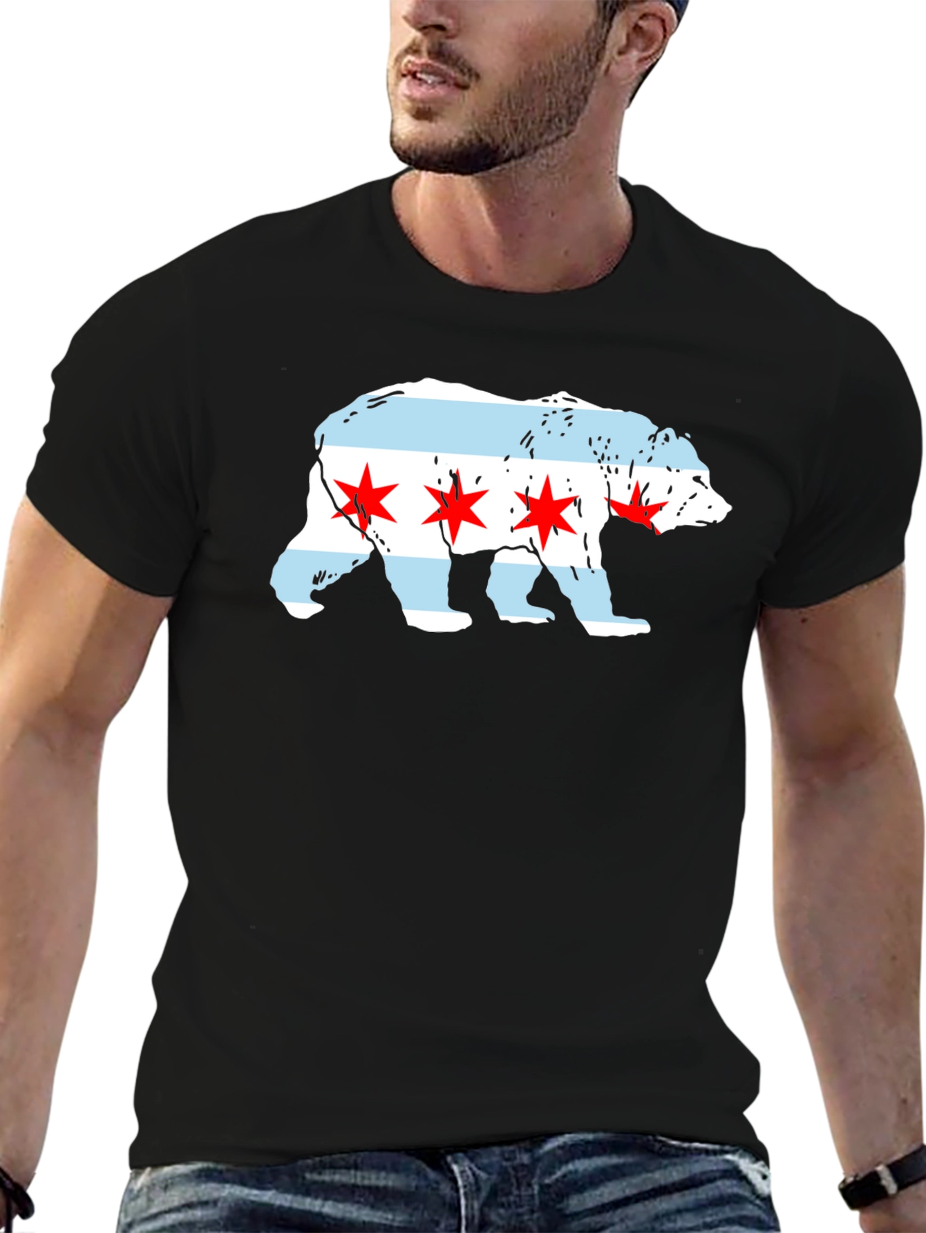 Chicago Flag Bear T-Shirt