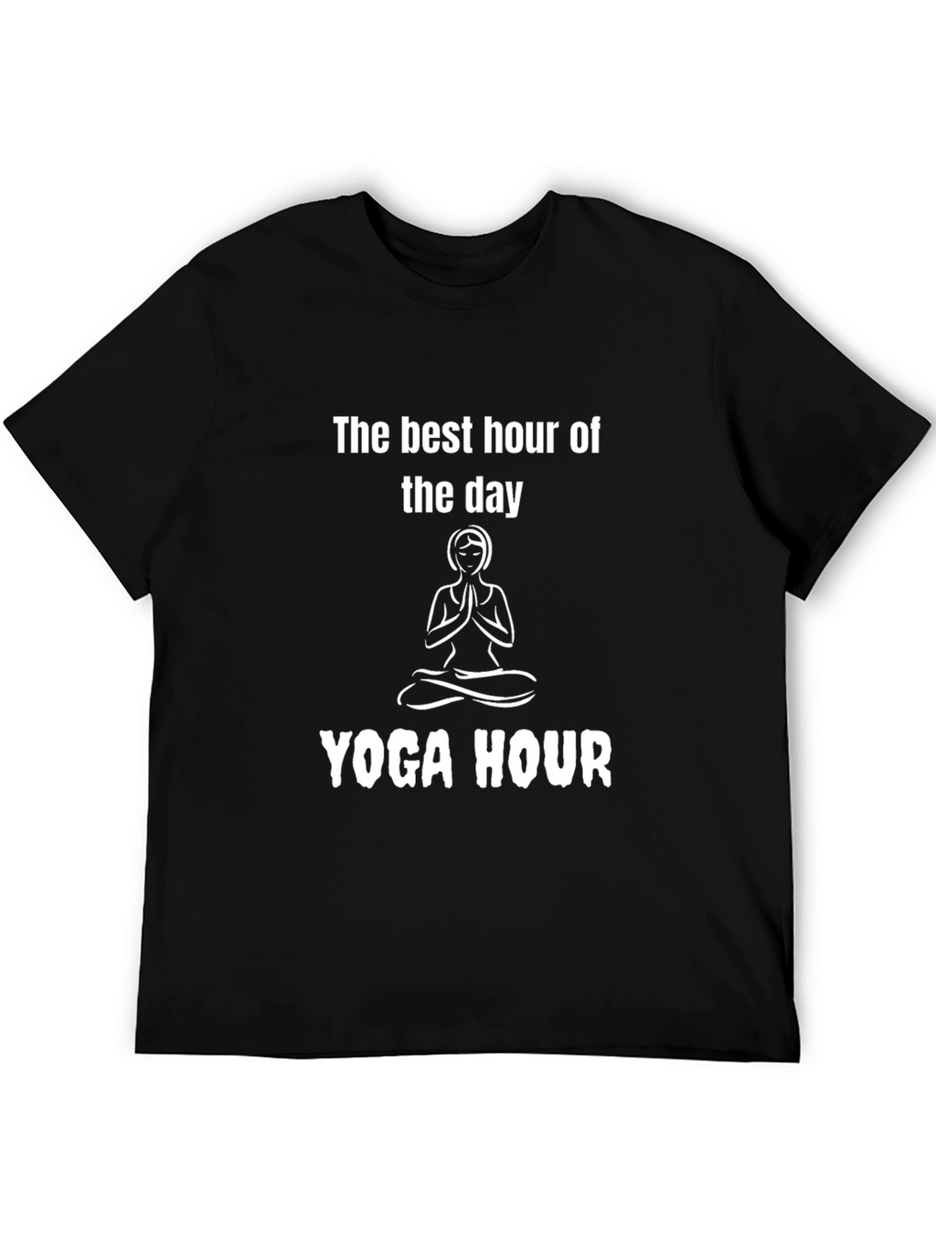 Yoga Hour Graphic Tee - Black Cotton Comfort