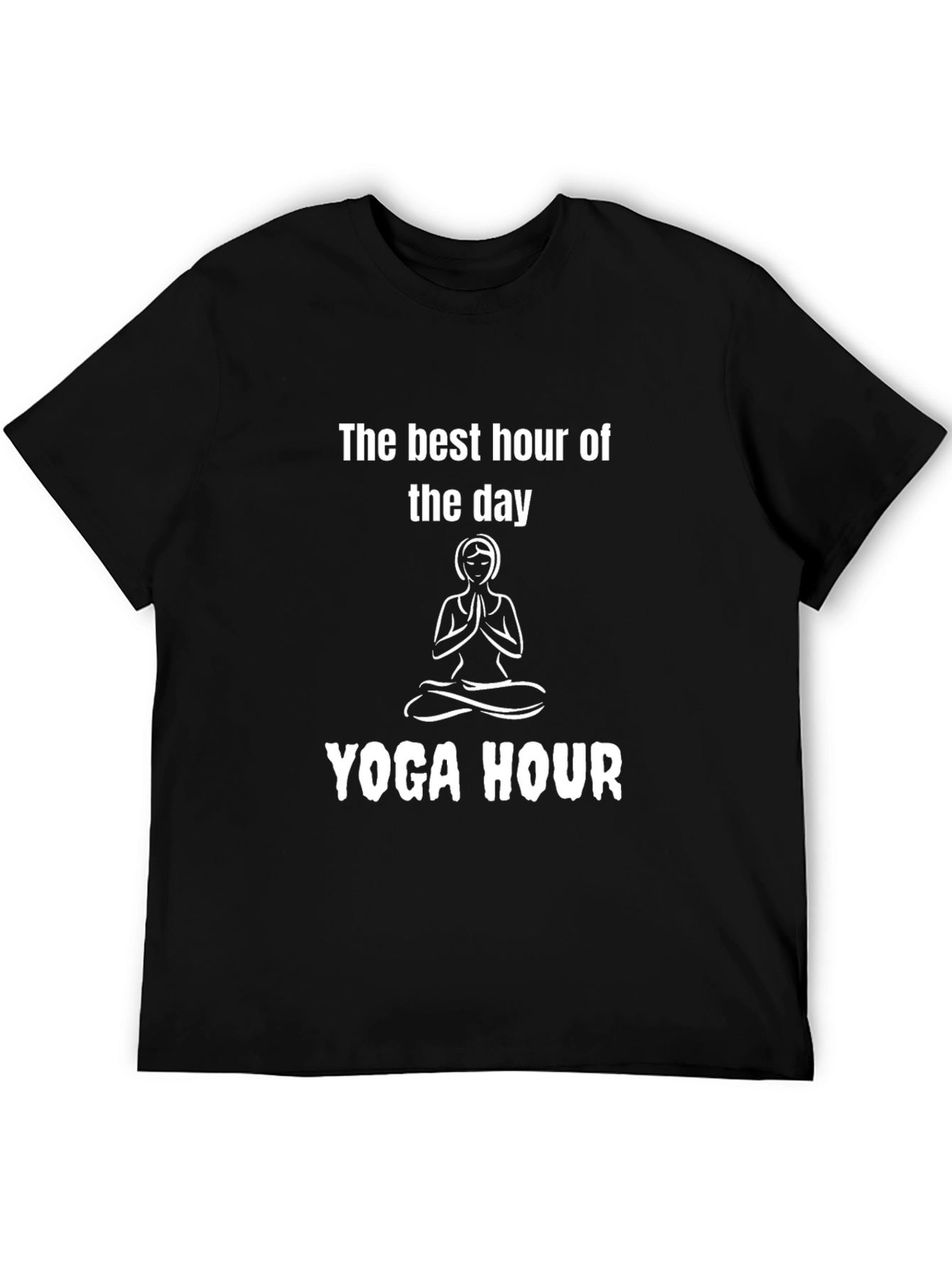 Yoga Hour Graphic Tee - Black Cotton Comfort