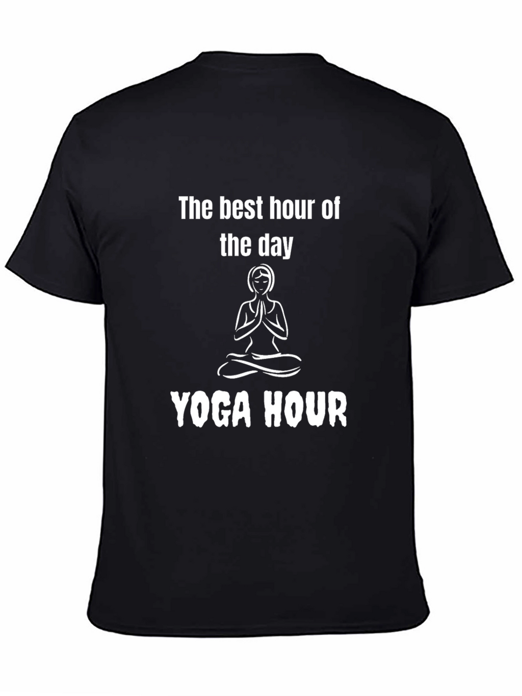 Yoga Hour Graphic Tee - Black Cotton Comfort