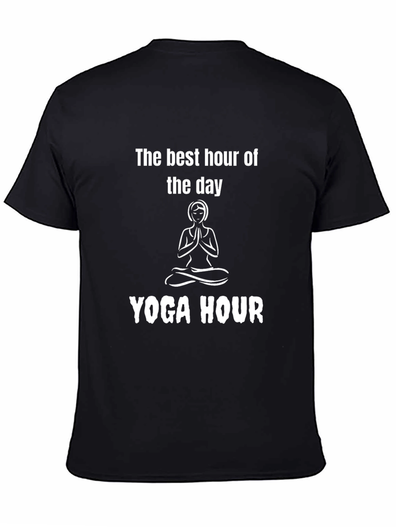 Yoga Hour Graphic Tee - Black Cotton Comfort