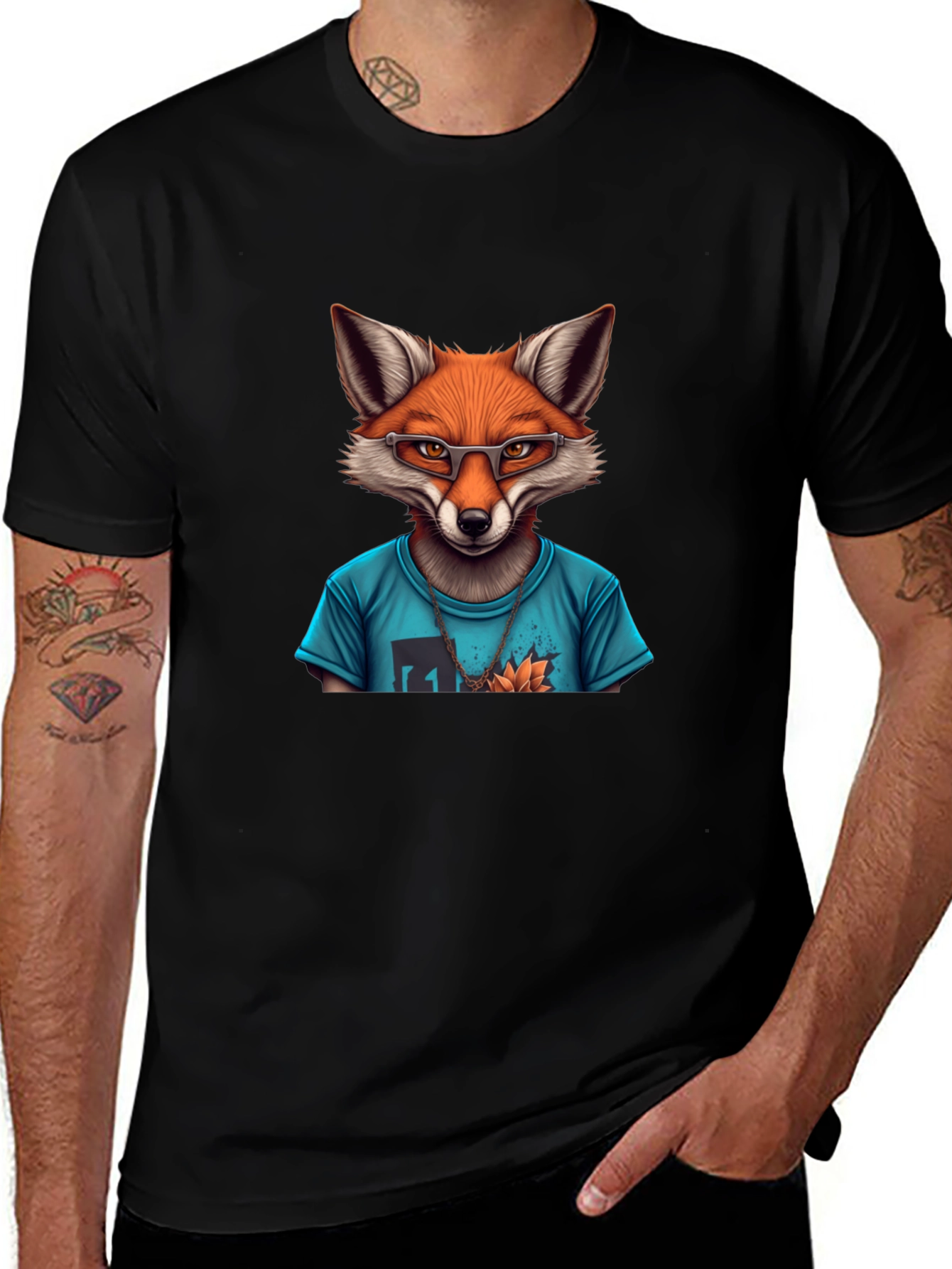 Fox Graphic T-Shirt - Mens Black Tee