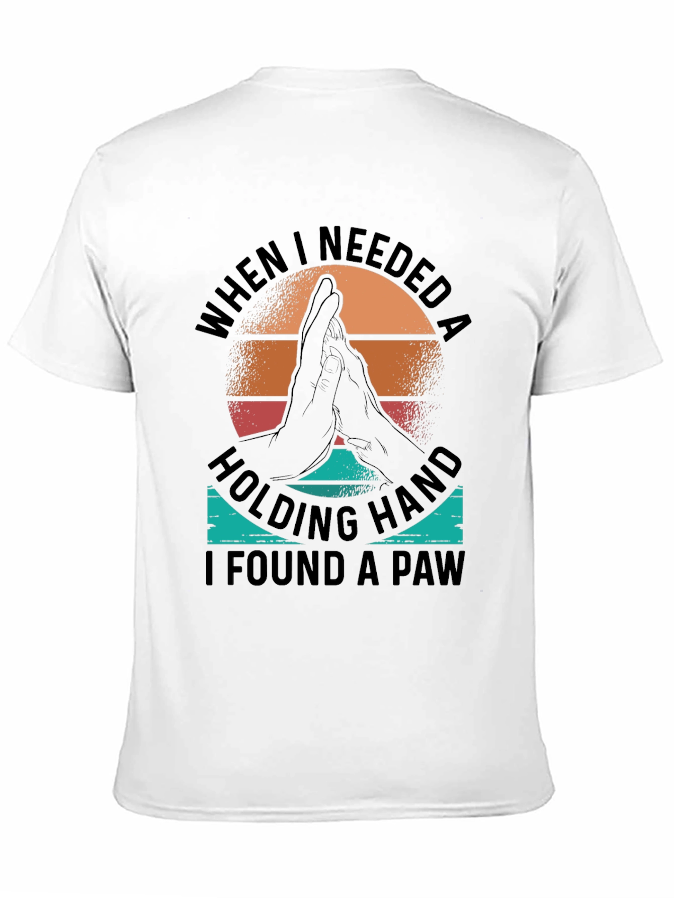 Dog Paw Print T-Shirt - Holding Hand Pet Lover Tee