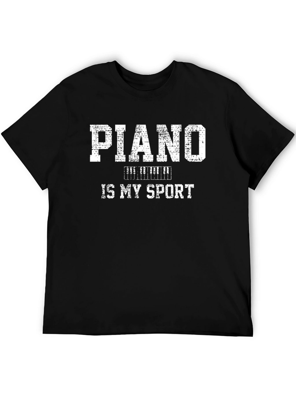 Piano is My Sport T-Shirt Black Cotton