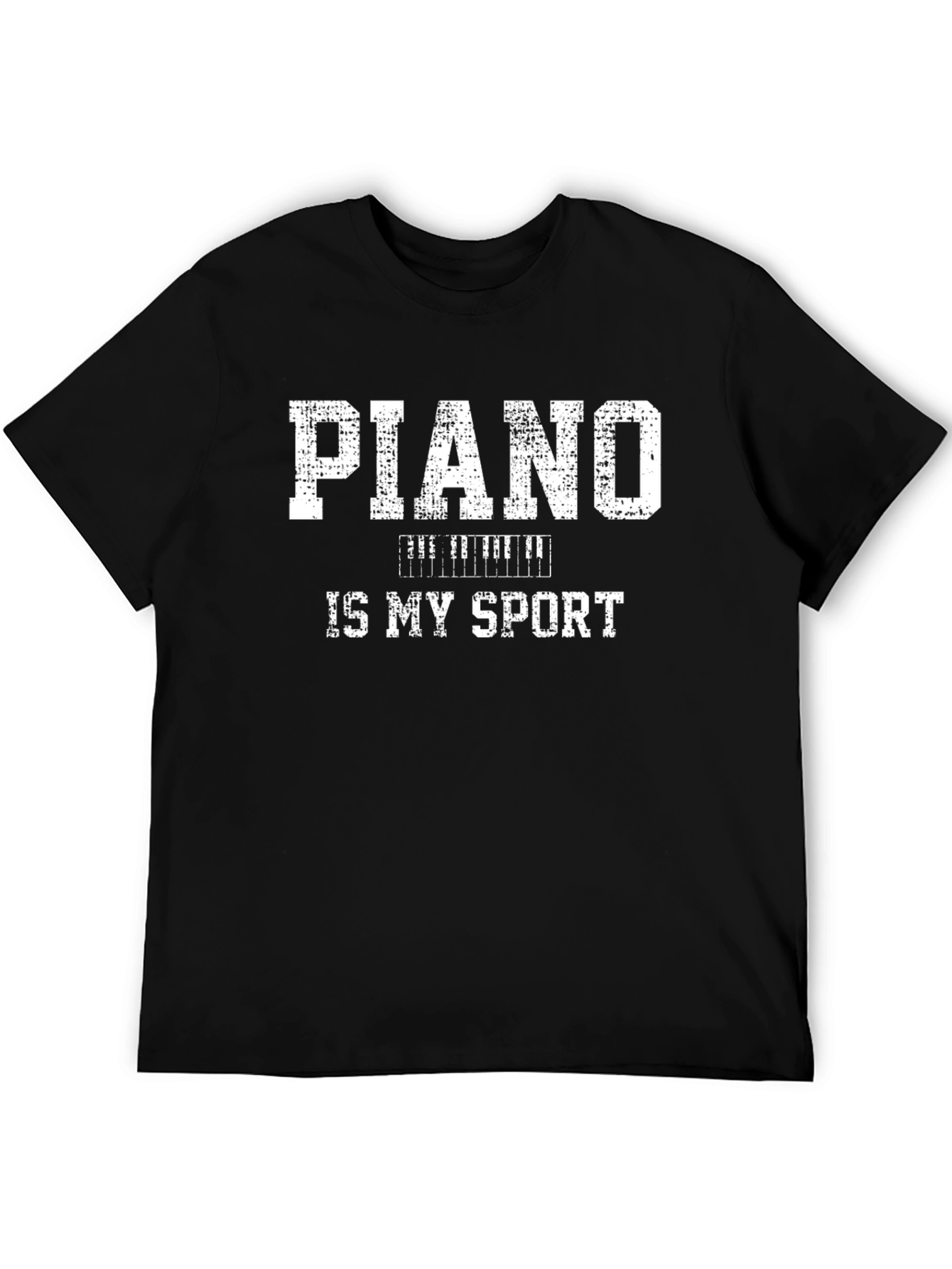 Piano is My Sport T-Shirt Black Cotton