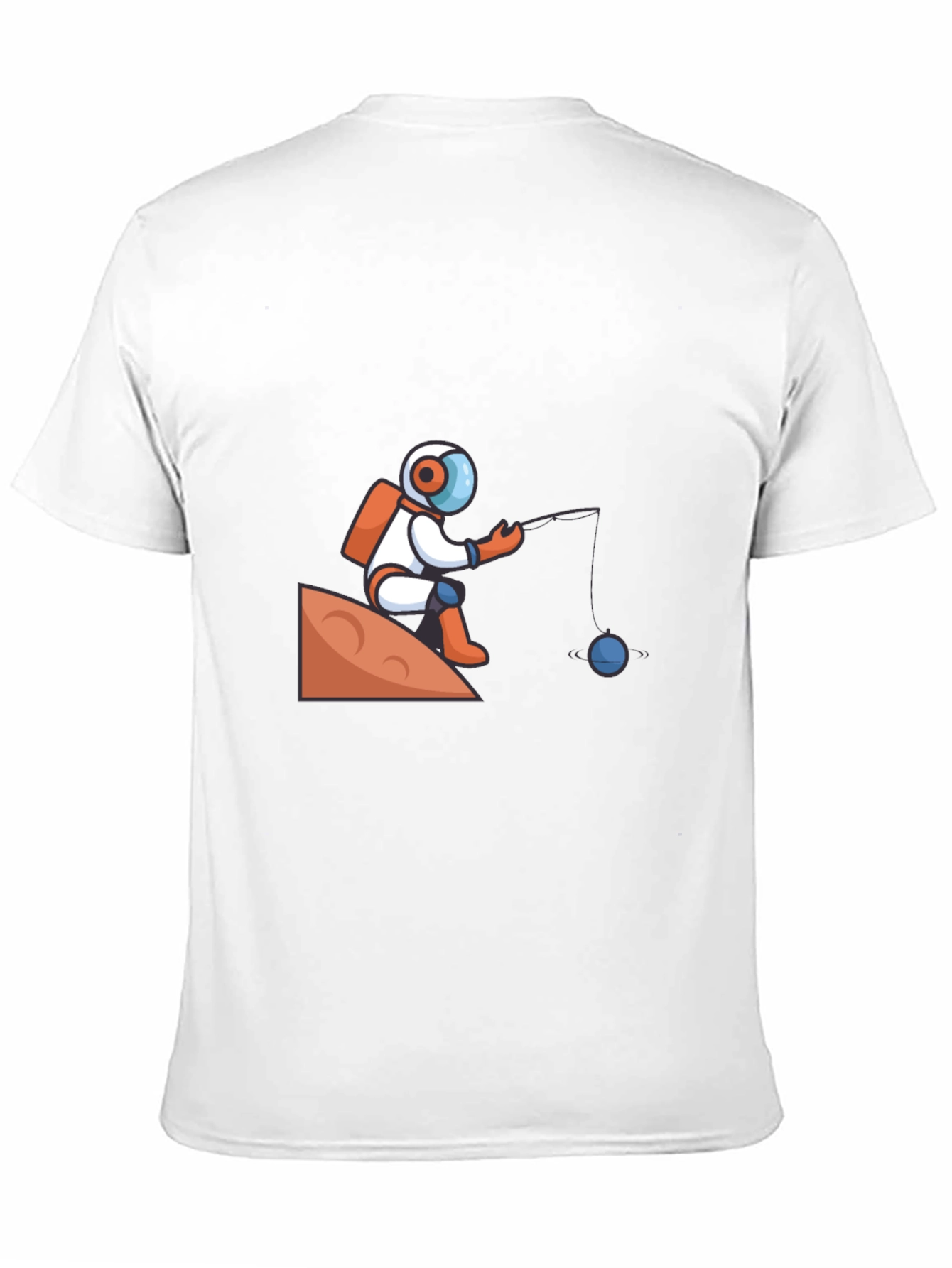 Astronaut Fishing Graphic T-Shirt