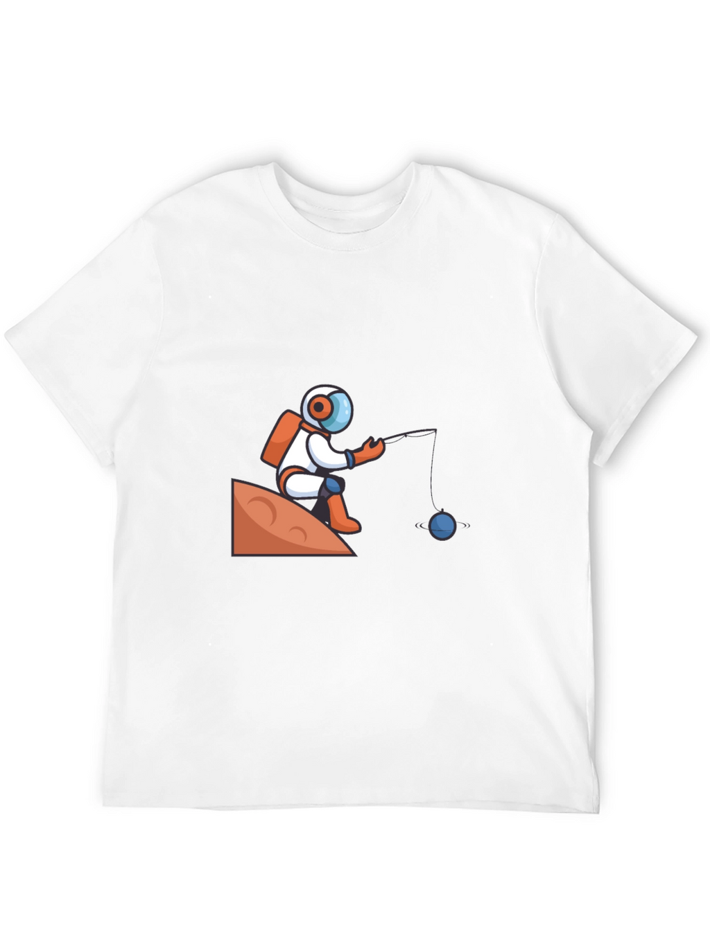 Astronaut Fishing Graphic T-Shirt