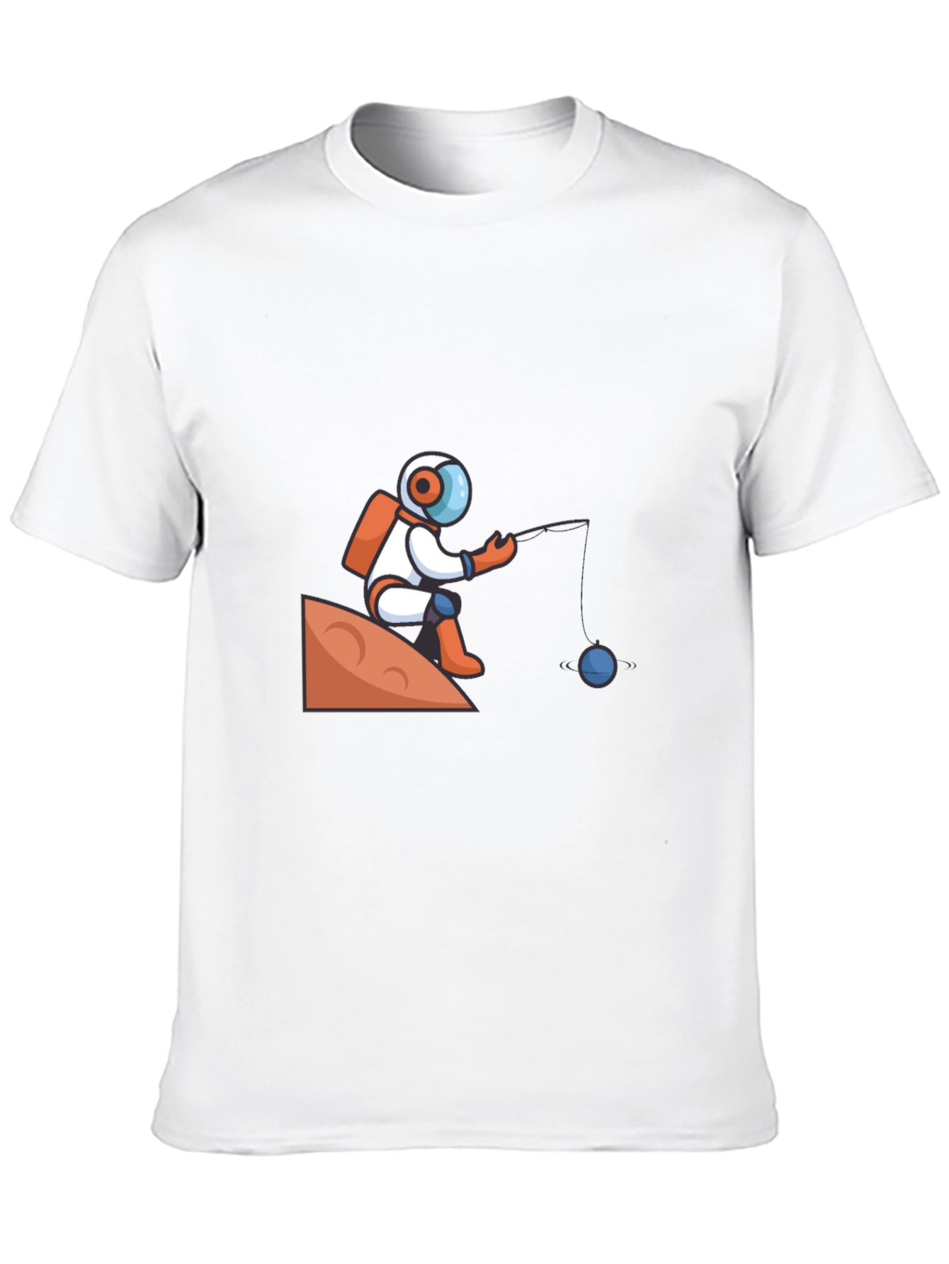 Astronaut Fishing Graphic T-Shirt