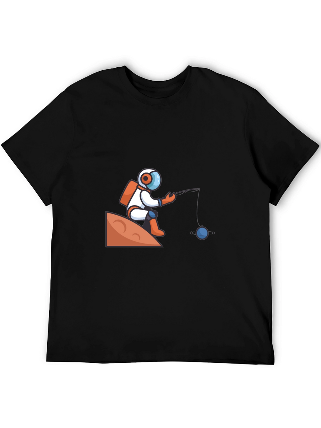 Astronaut Fishing Graphic T-Shirt