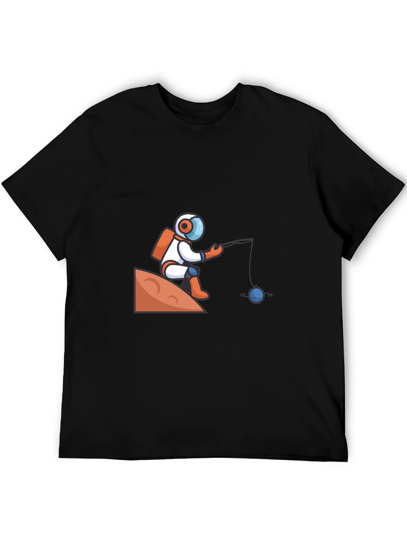 Astronaut Fishing Graphic T-Shirt