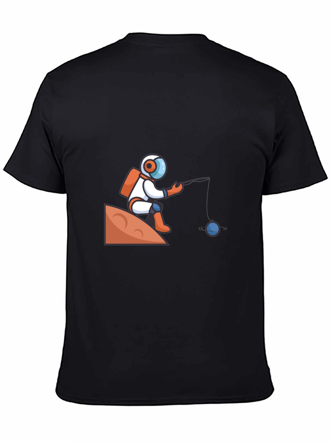 Astronaut Fishing Graphic T-Shirt