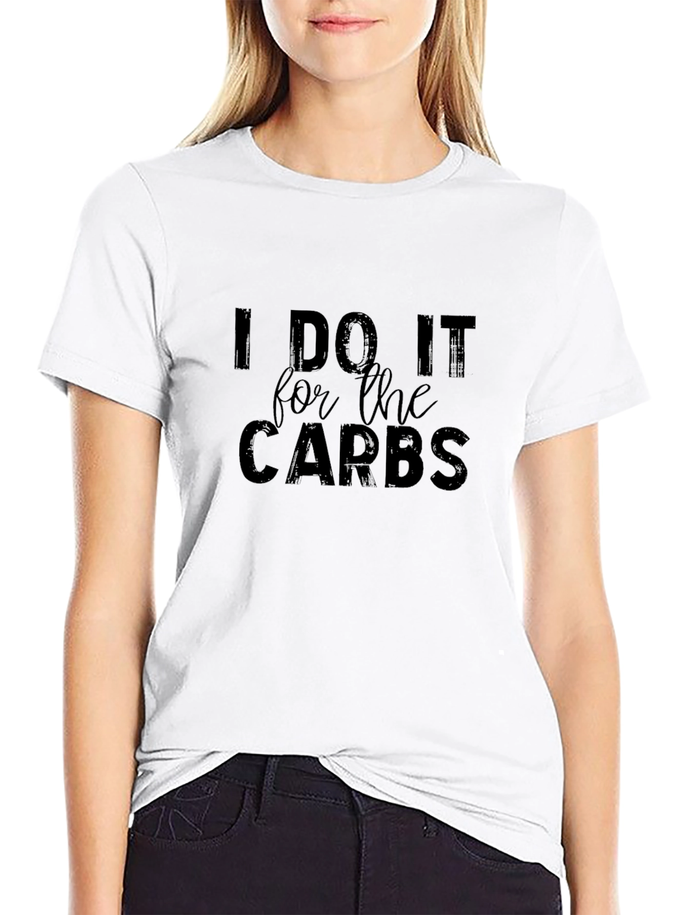 I Do It For The Carbs Graphic Tee - Black