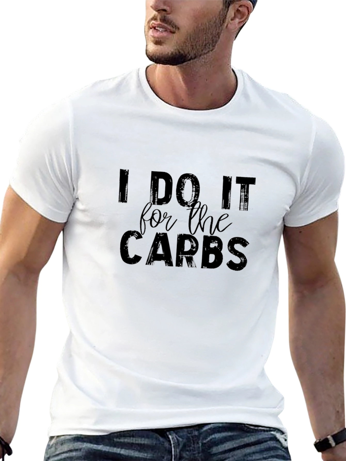I Do It For The Carbs Graphic Tee - Black