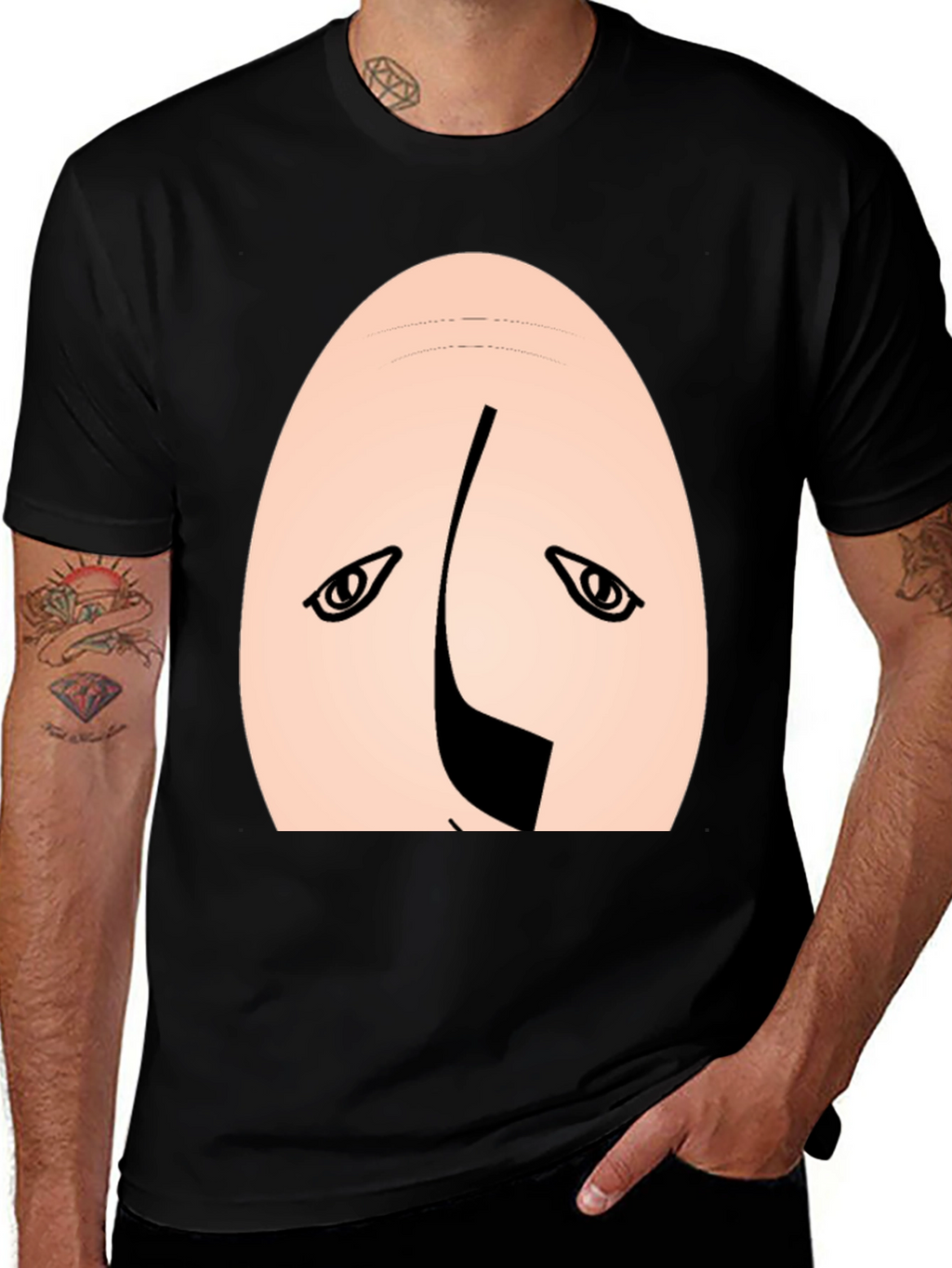 Funny Upside Down Face Graphic Tee