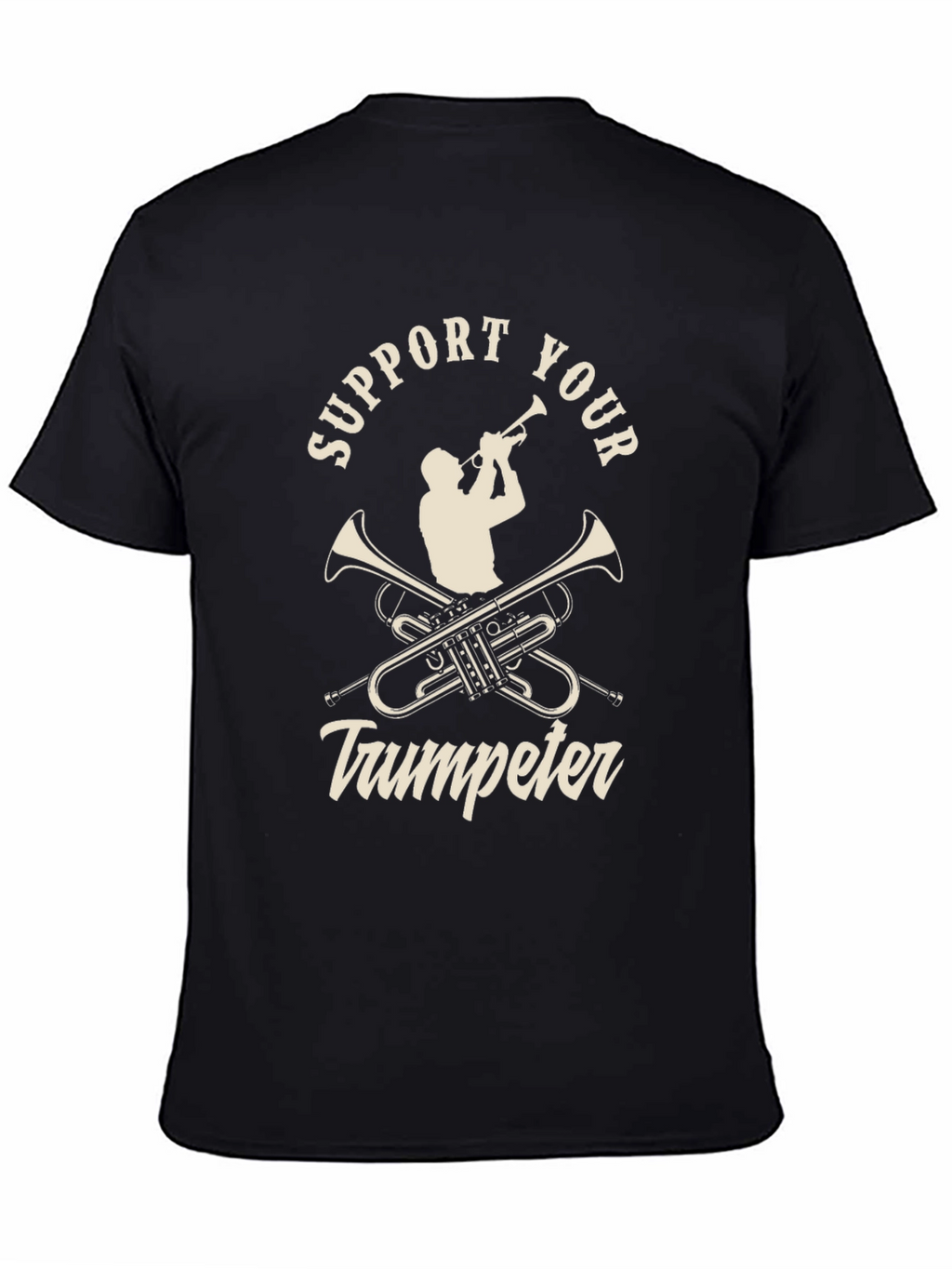 Support Your Trumpeter Black Graphic Tee