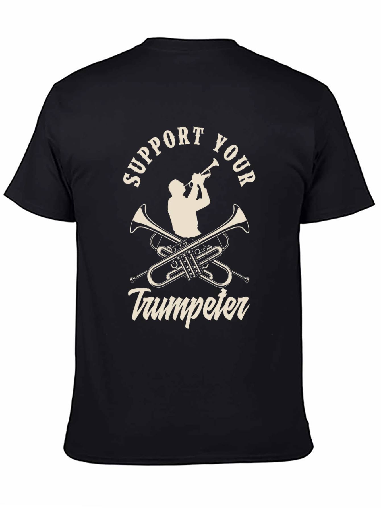 Support Your Trumpeter Black Graphic Tee