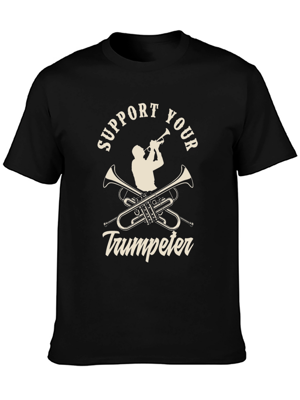 Support Your Trumpeter Black Graphic Tee