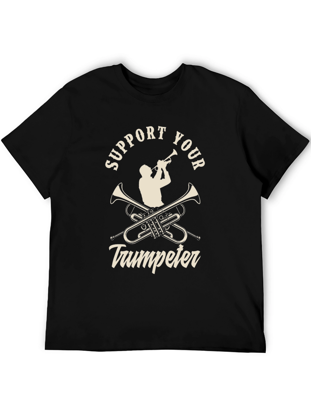 Support Your Trumpeter Black Graphic Tee