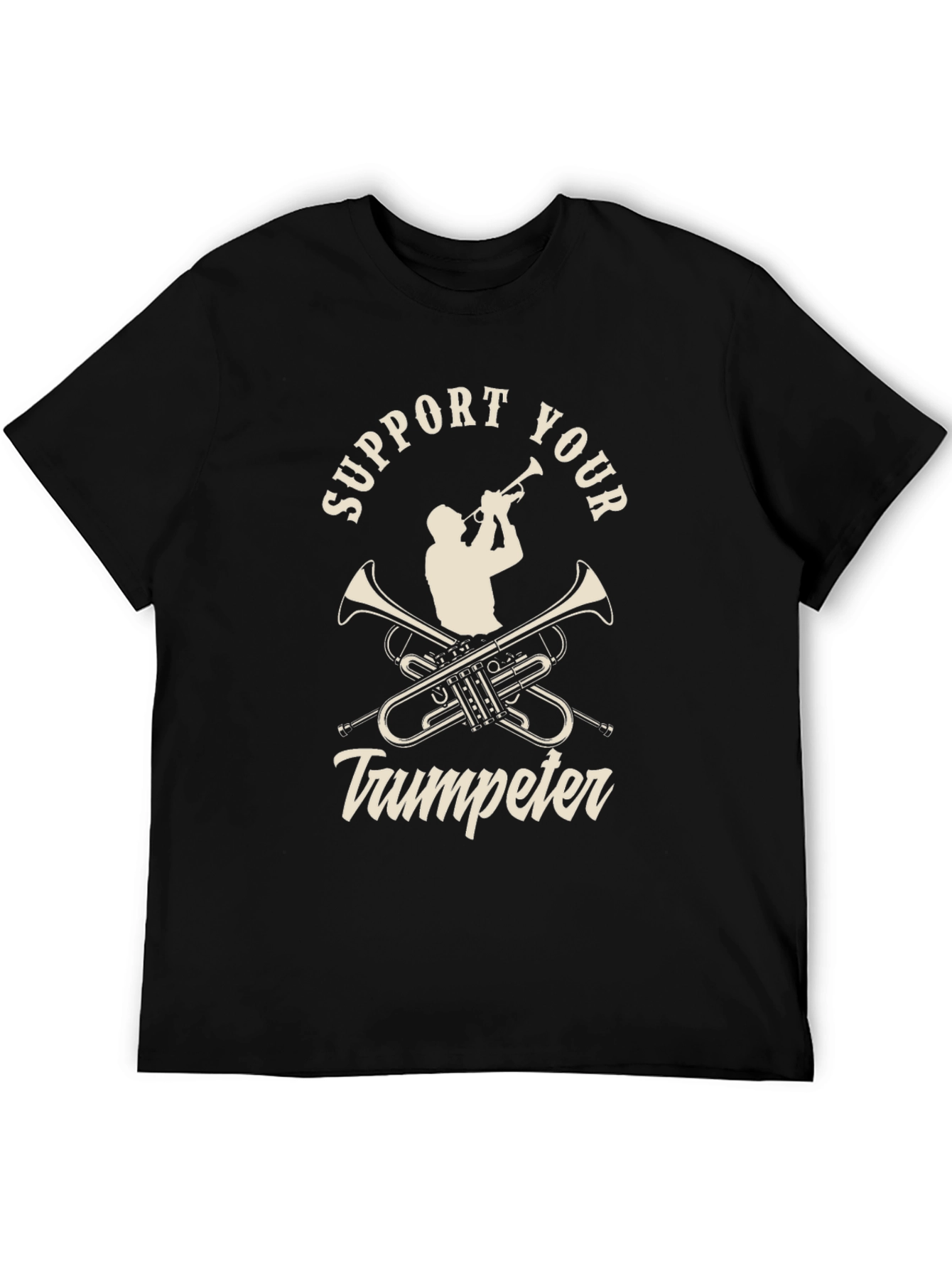 Support Your Trumpeter Black Graphic Tee