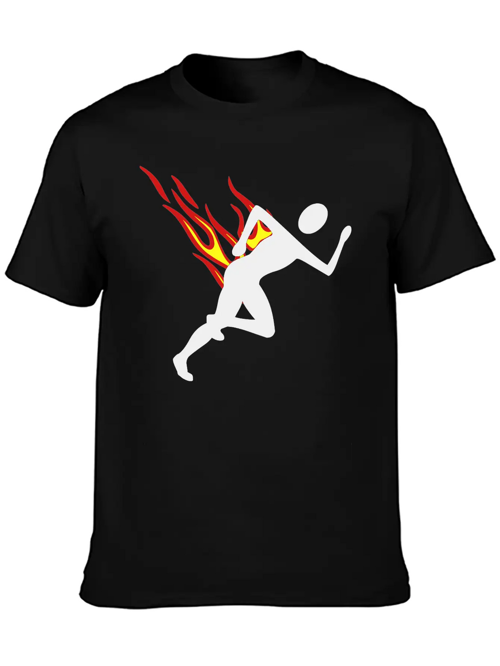 Jogger With Flames Essential Cotton Tee For Daily Outfits – Unisex Style