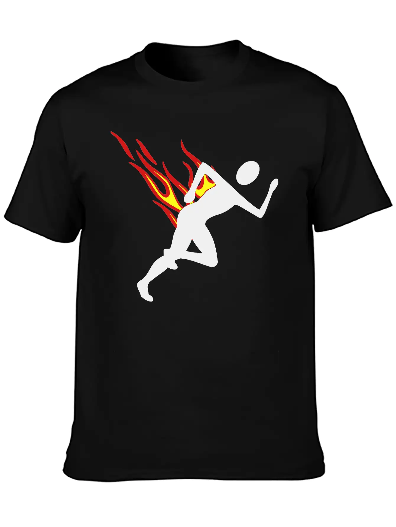Jogger With Flames Essential Cotton Tee For Daily Outfits – Unisex Style