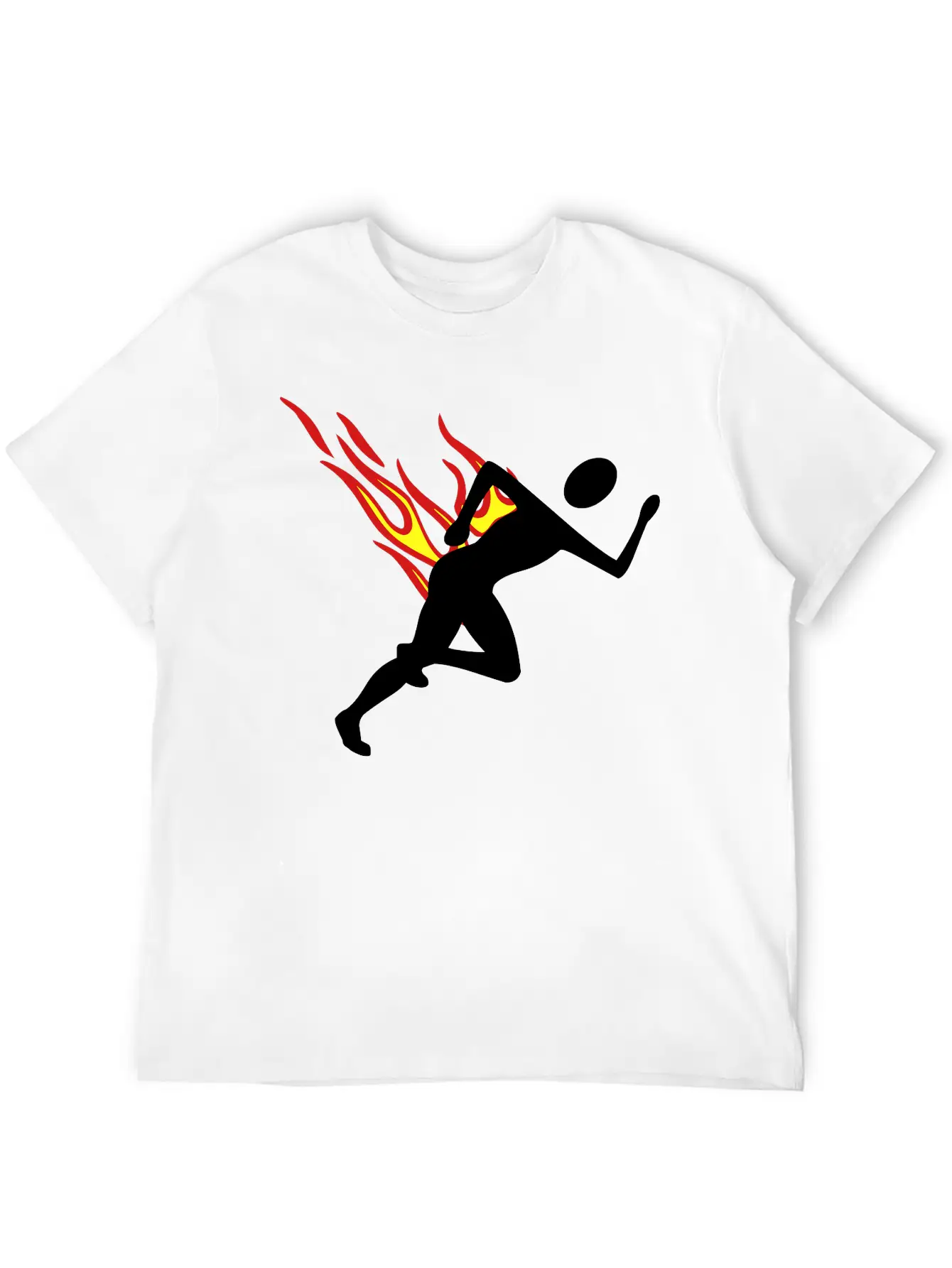 Jogger With Flames Essential Cotton Tee For Daily Outfits – Unisex Style