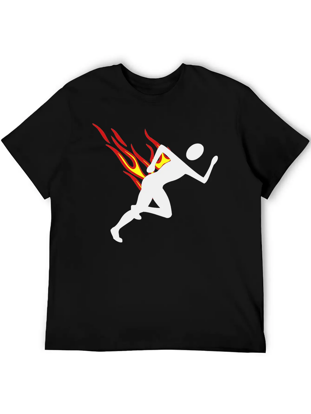 Jogger With Flames Essential Cotton Tee For Daily Outfits – Unisex Style