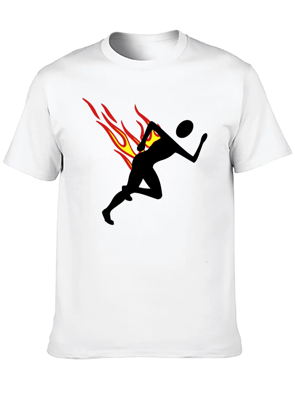 Jogger With Flames Essential Cotton Tee For Daily Outfits – Unisex Style