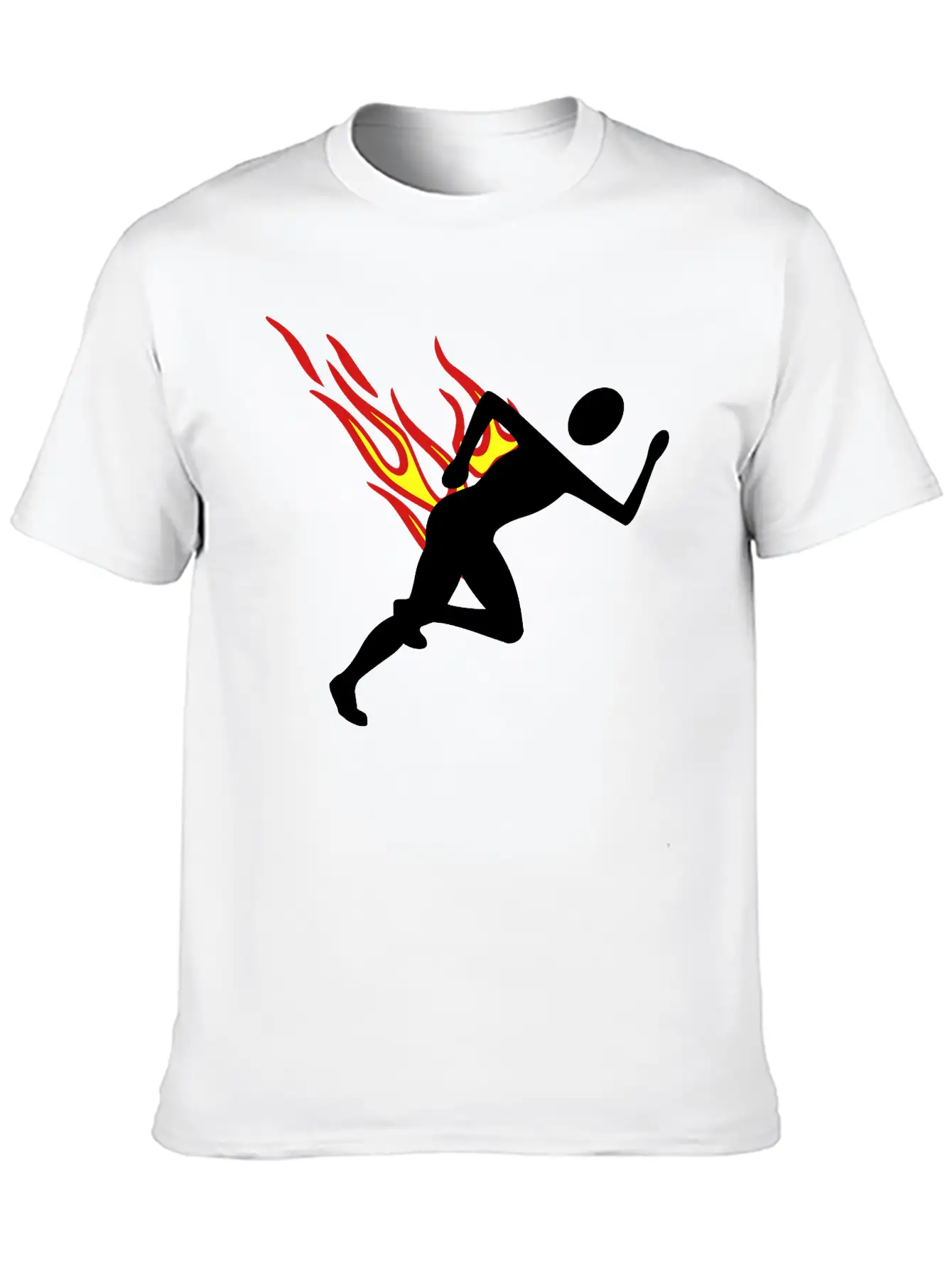 Jogger With Flames Essential Cotton Tee For Daily Outfits – Unisex Style