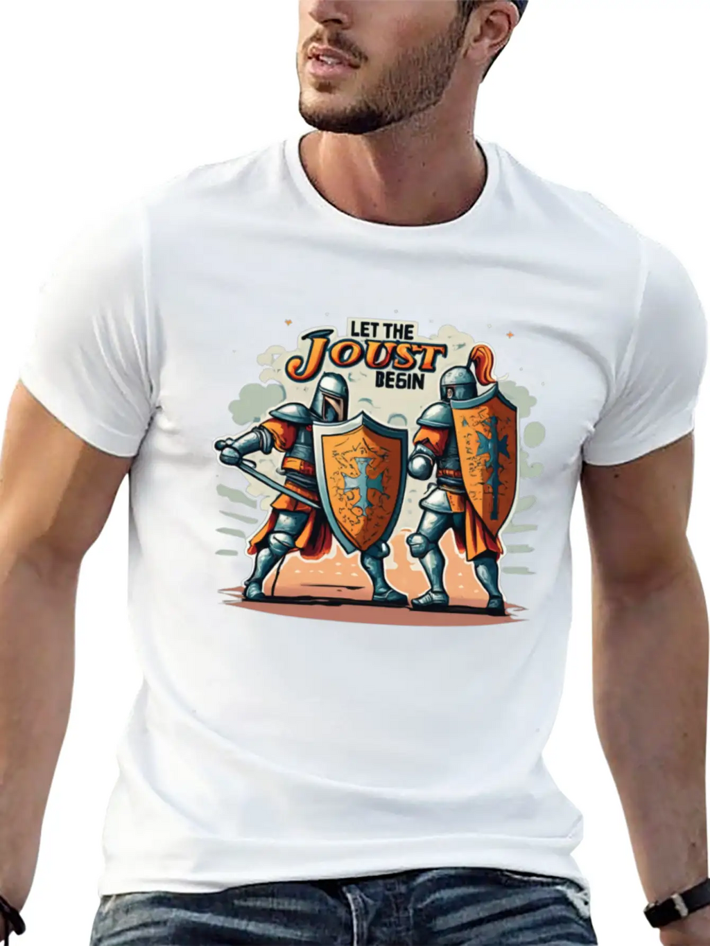 Jousting Knight Medieval Renaissance Armor Horse Classic Fit Graphic Tee For Daily Comfort – Unisex Cotton Shirt
