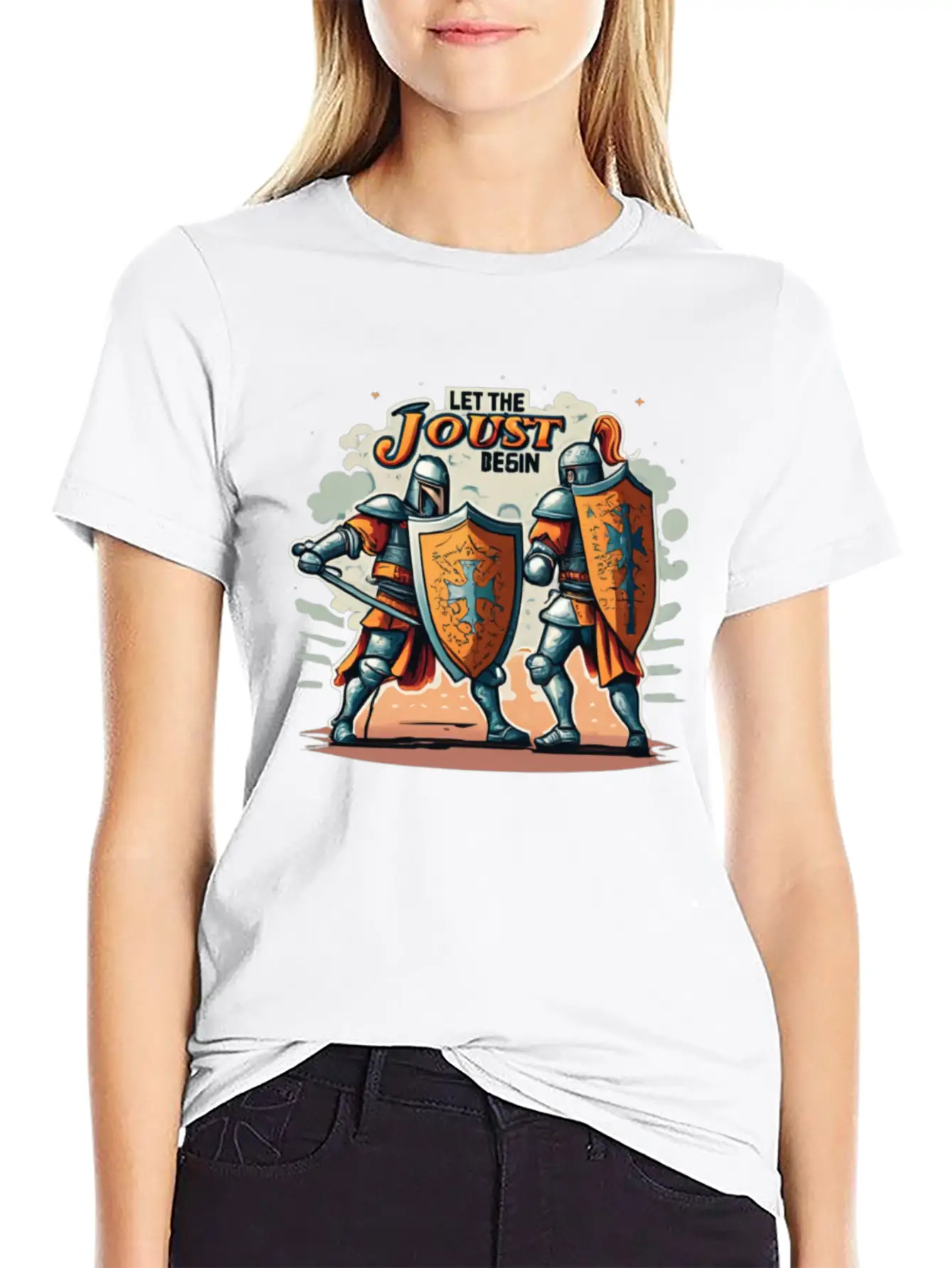 Jousting Knight Medieval Renaissance Armor Horse Classic Fit Graphic Tee For Daily Comfort – Unisex Cotton Shirt