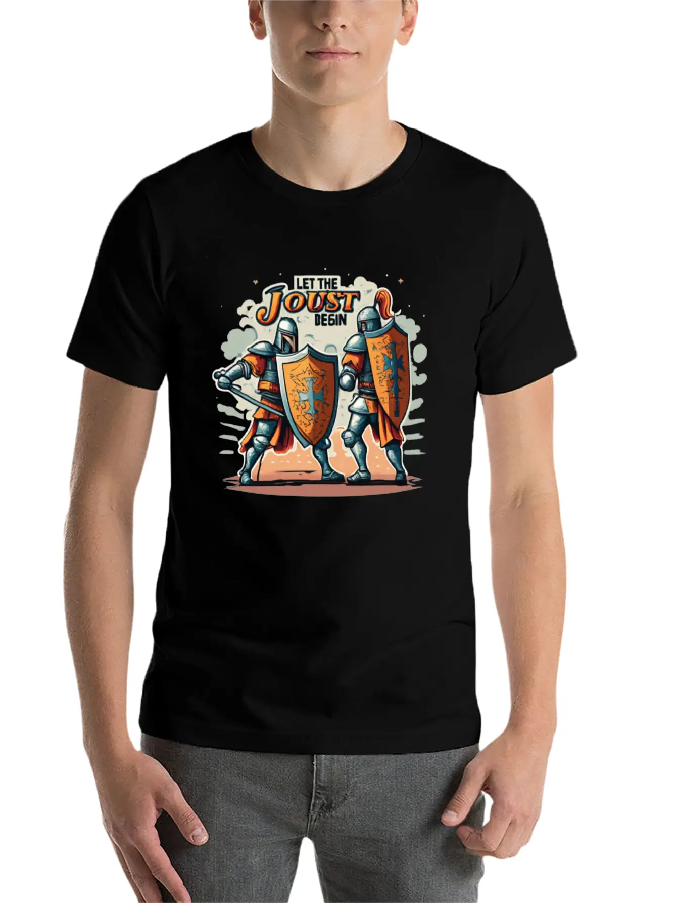 Jousting Knight Medieval Renaissance Armor Horse Classic Fit Graphic Tee For Daily Comfort – Unisex Cotton Shirt