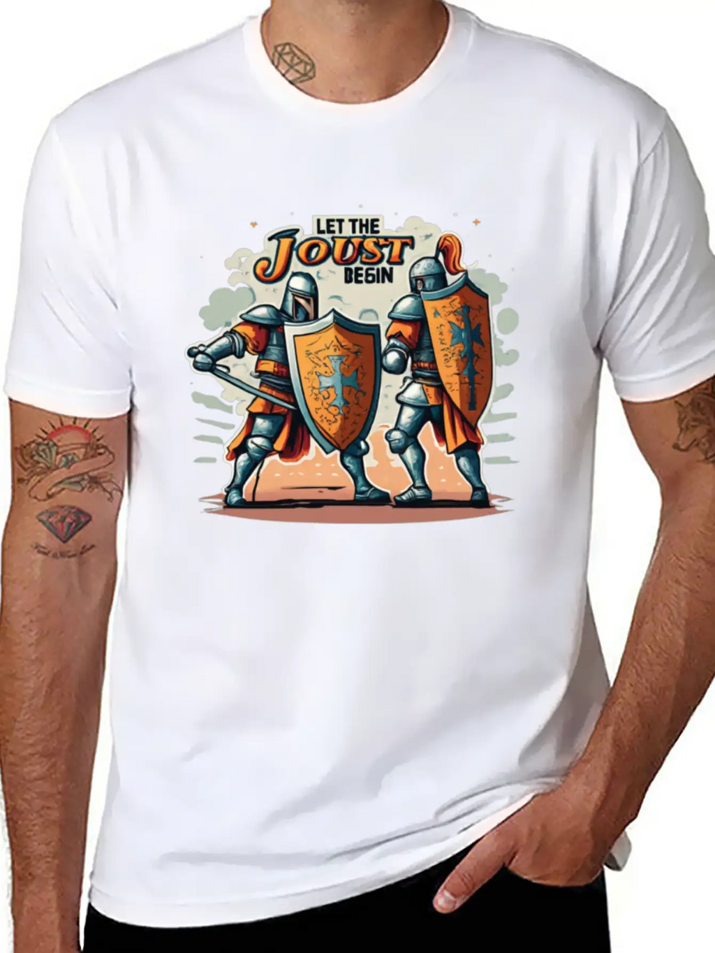 Jousting Knight Medieval Renaissance Armor Horse Classic Fit Graphic Tee For Daily Comfort – Unisex Cotton Shirt