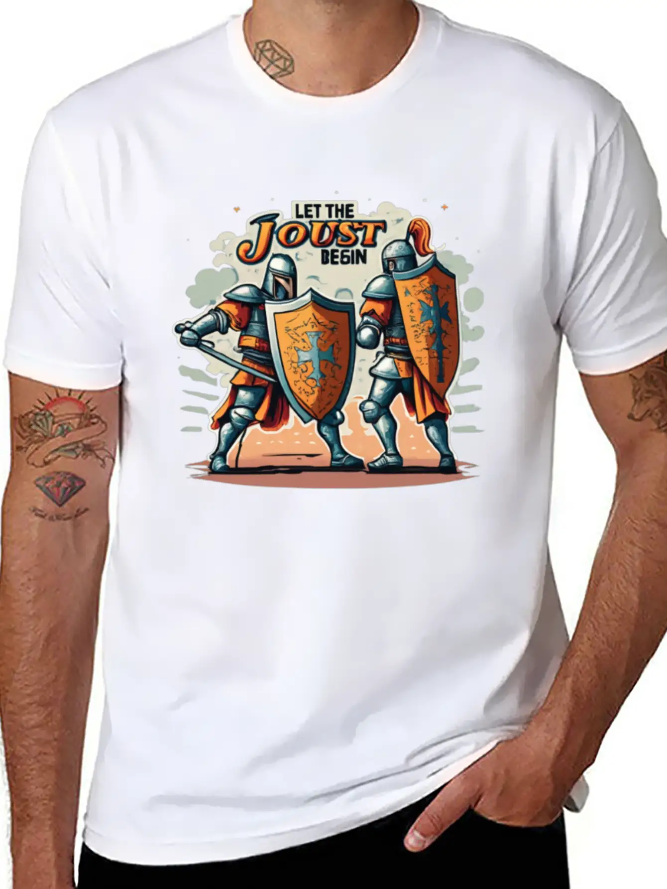Jousting Knight Medieval Renaissance Armor Horse Classic Fit Graphic Tee For Daily Comfort – Unisex Cotton Shirt