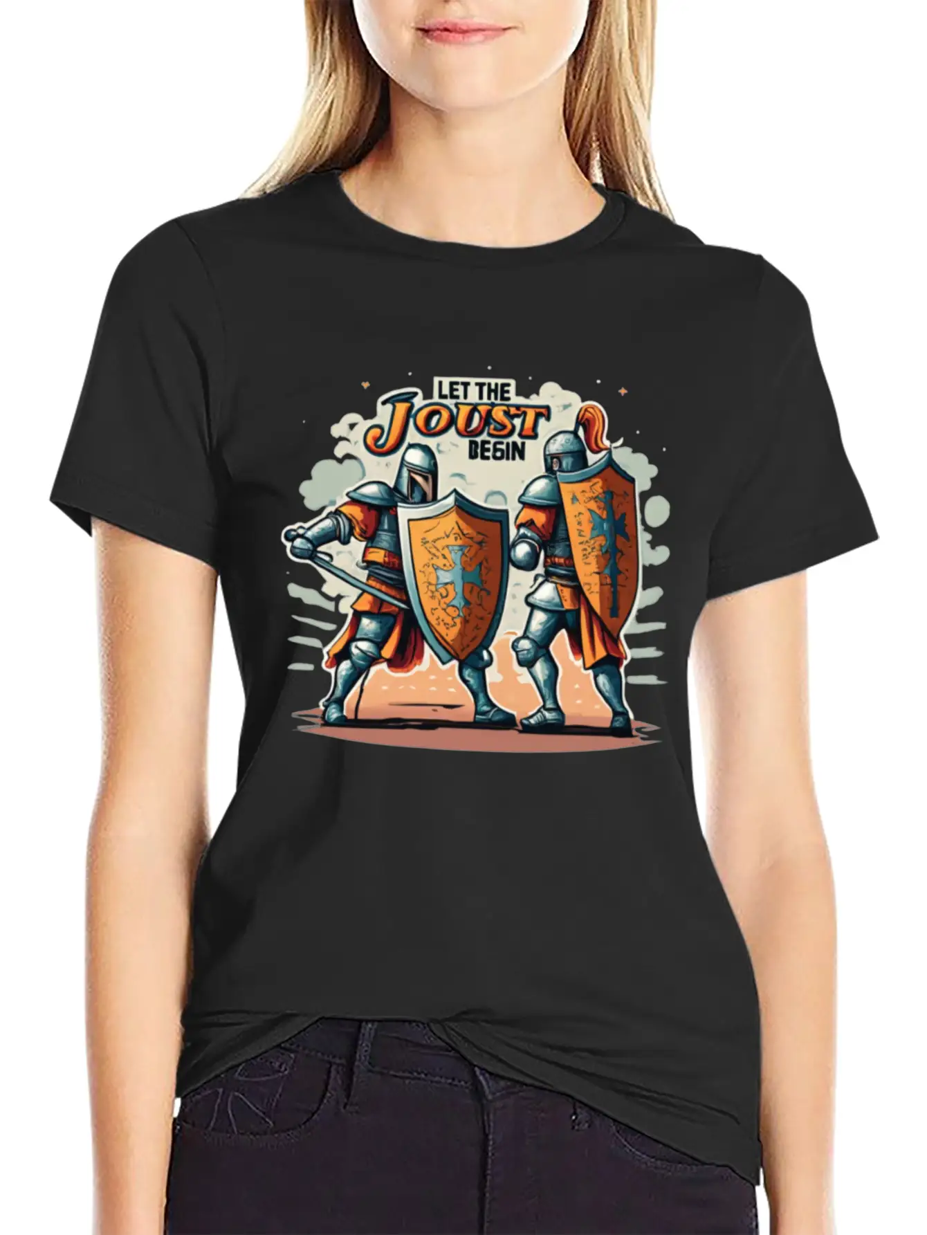 Jousting Knight Medieval Renaissance Armor Horse Classic Fit Graphic Tee For Daily Comfort – Unisex Cotton Shirt
