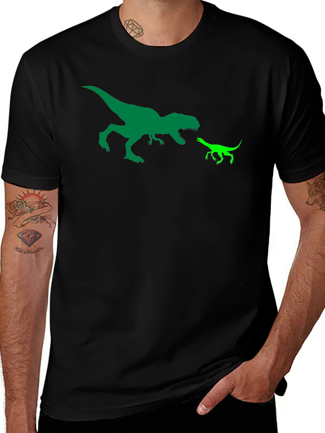 Dino Graphic Tee - Big T-Rex vs Little Raptor