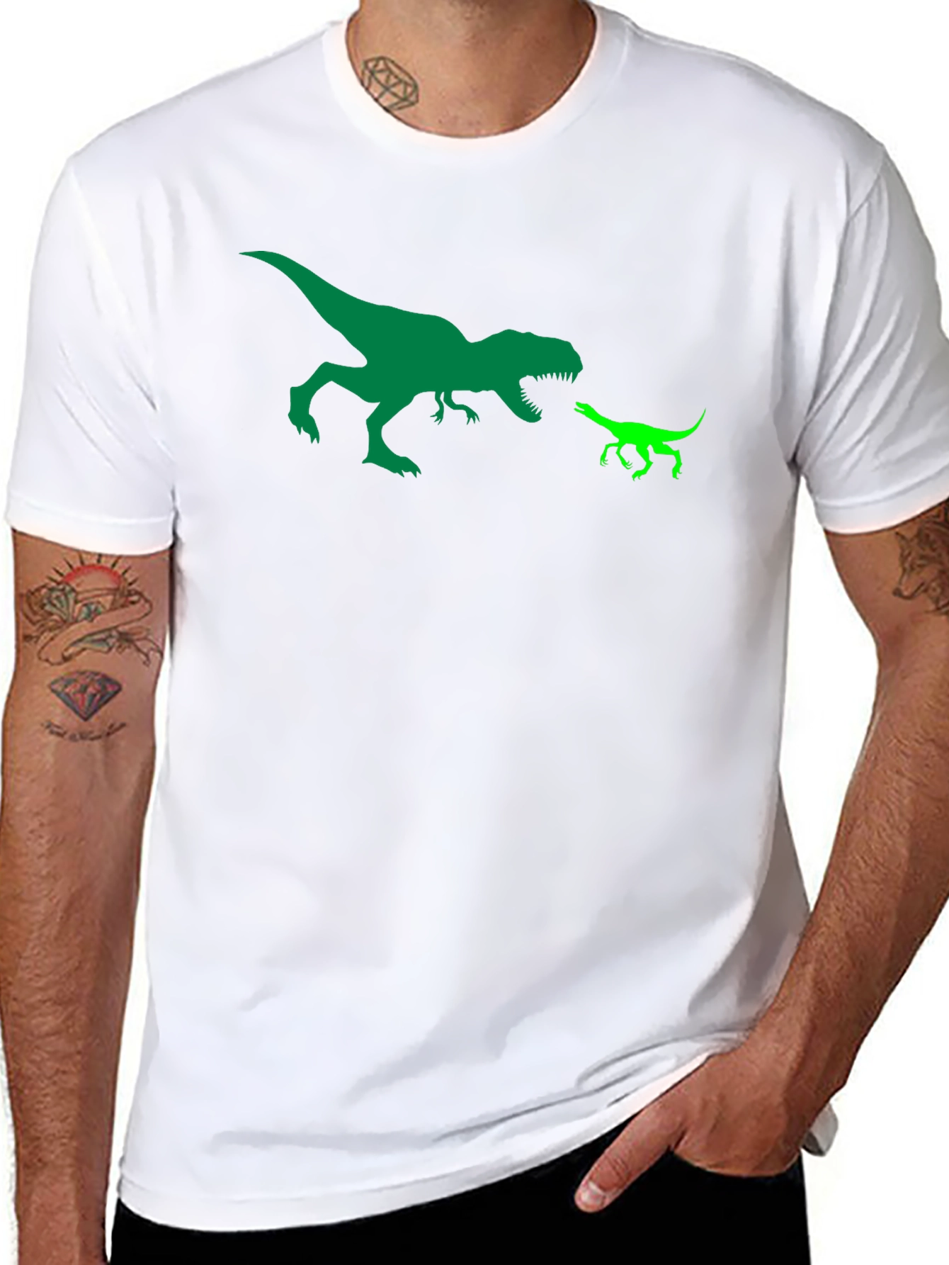 Dino Graphic Tee - Big T-Rex vs Little Raptor