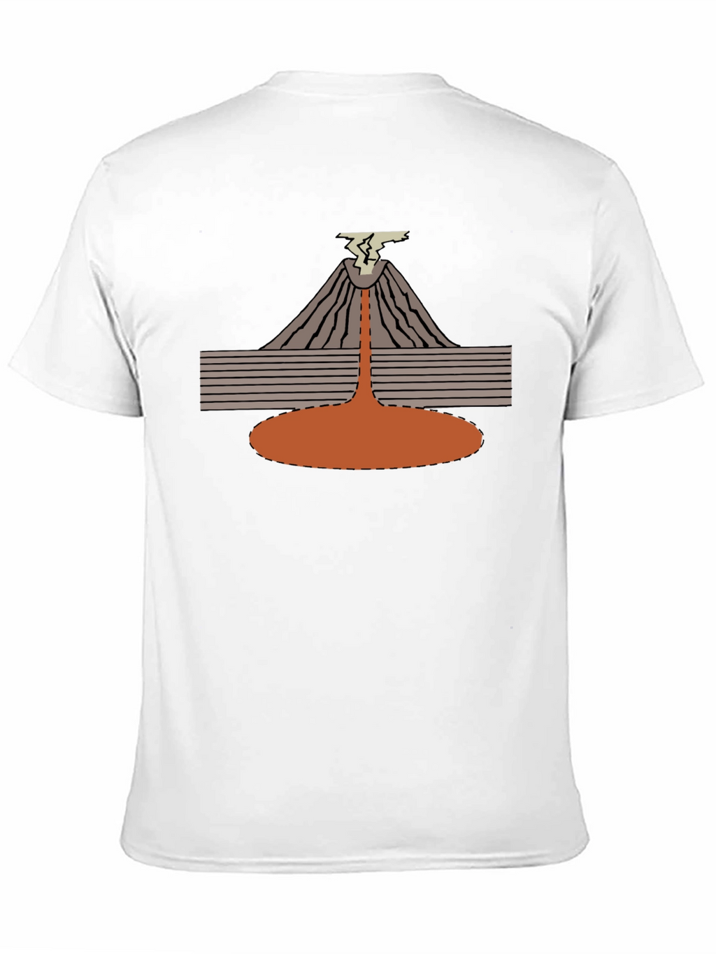 Volcano Eruption Graphic Tee - Black Cotton T-Shirt