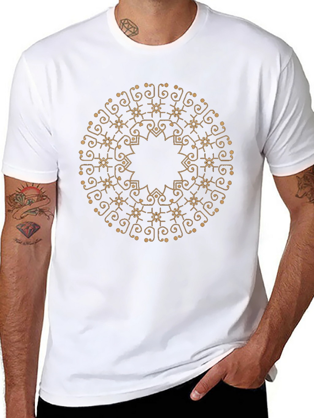 Mandala Design Black T-Shirt