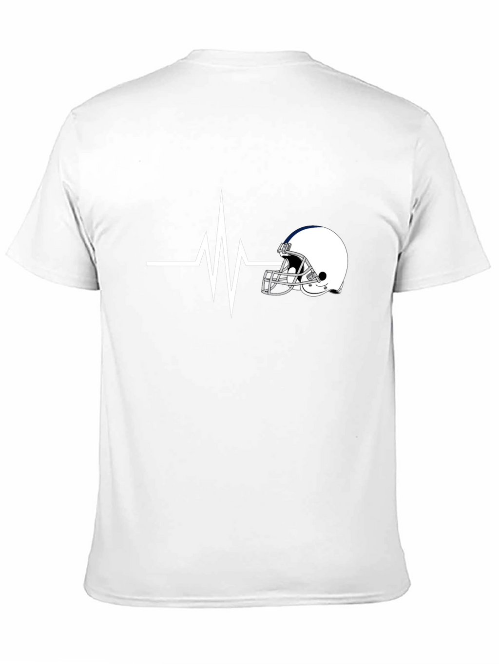 Football Helmet Heartbeat T-Shirt - Fan Apparel